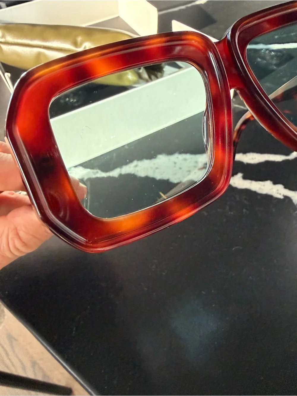 Loewe Oversized Square Tortoiseshell Frame Sunglasses - Brown